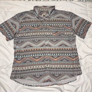 Huk Kona Kia Shirt Mens Large Multicolor  Button Down Short Sleeve Chest Pocket